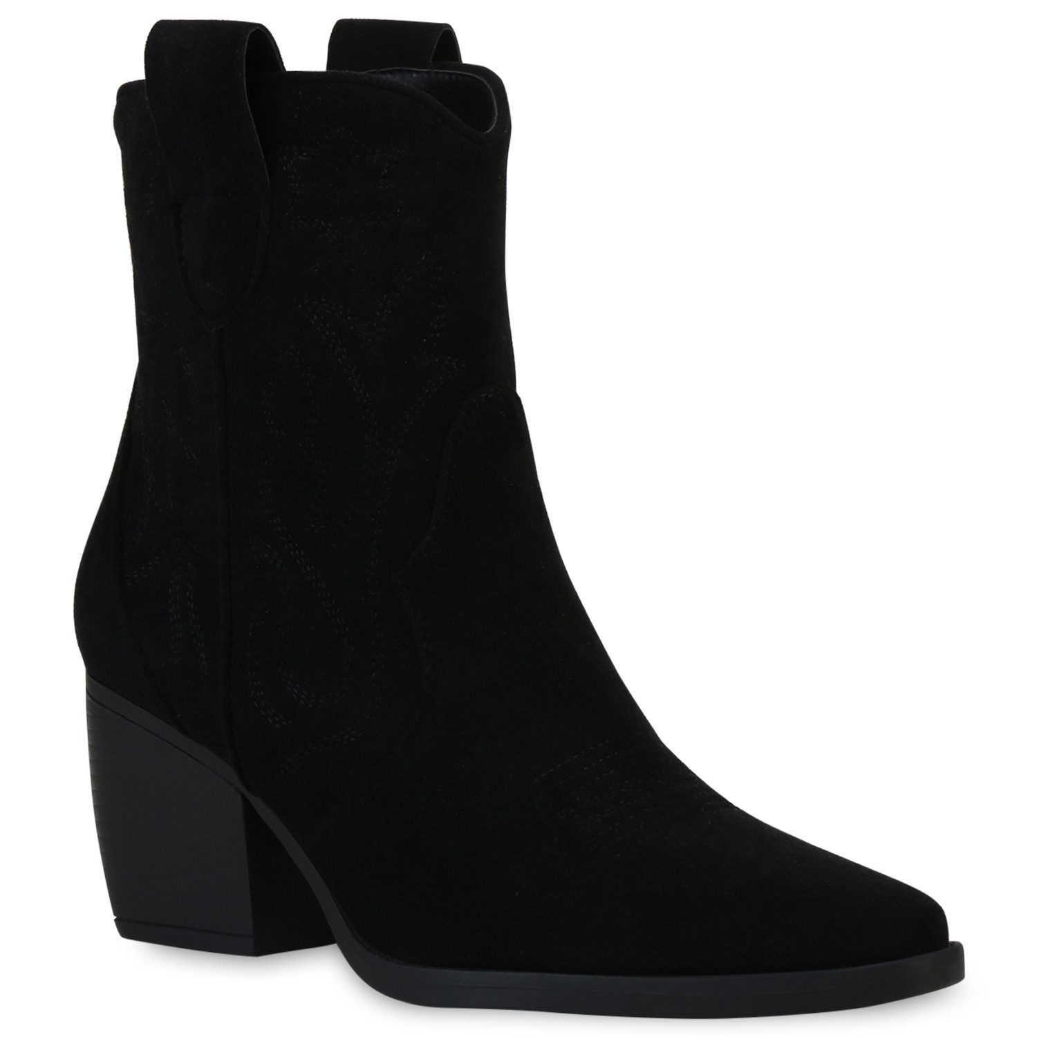 VAN HILL 837779 Cowboy Boots Damen Stiefeletten Cowboy Boots Trichterabsatz günstig online kaufen