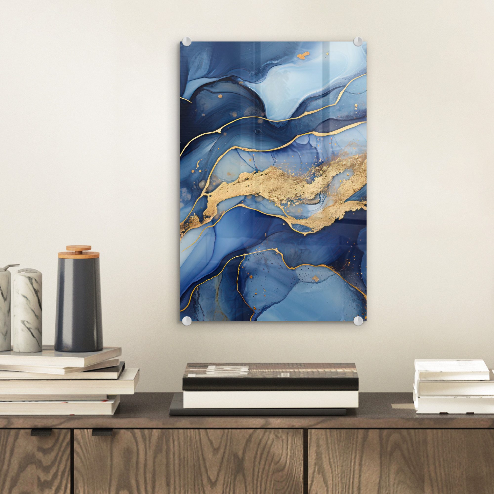 MuchoWow Acrylglasbild Marmor - Blau - günstig online kaufen