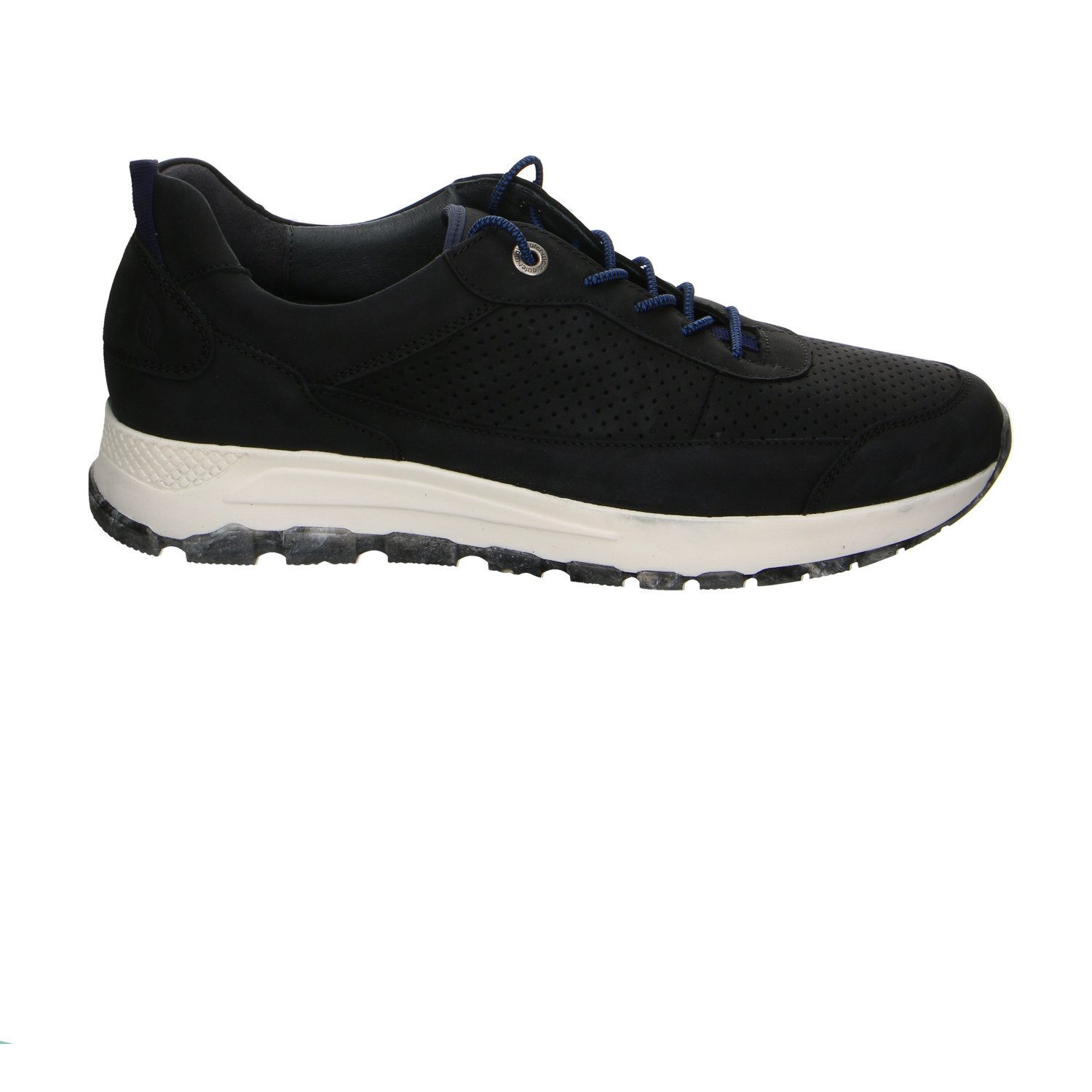 Waldläufer Nubuk Comfortschuhe blau Schnürschuh