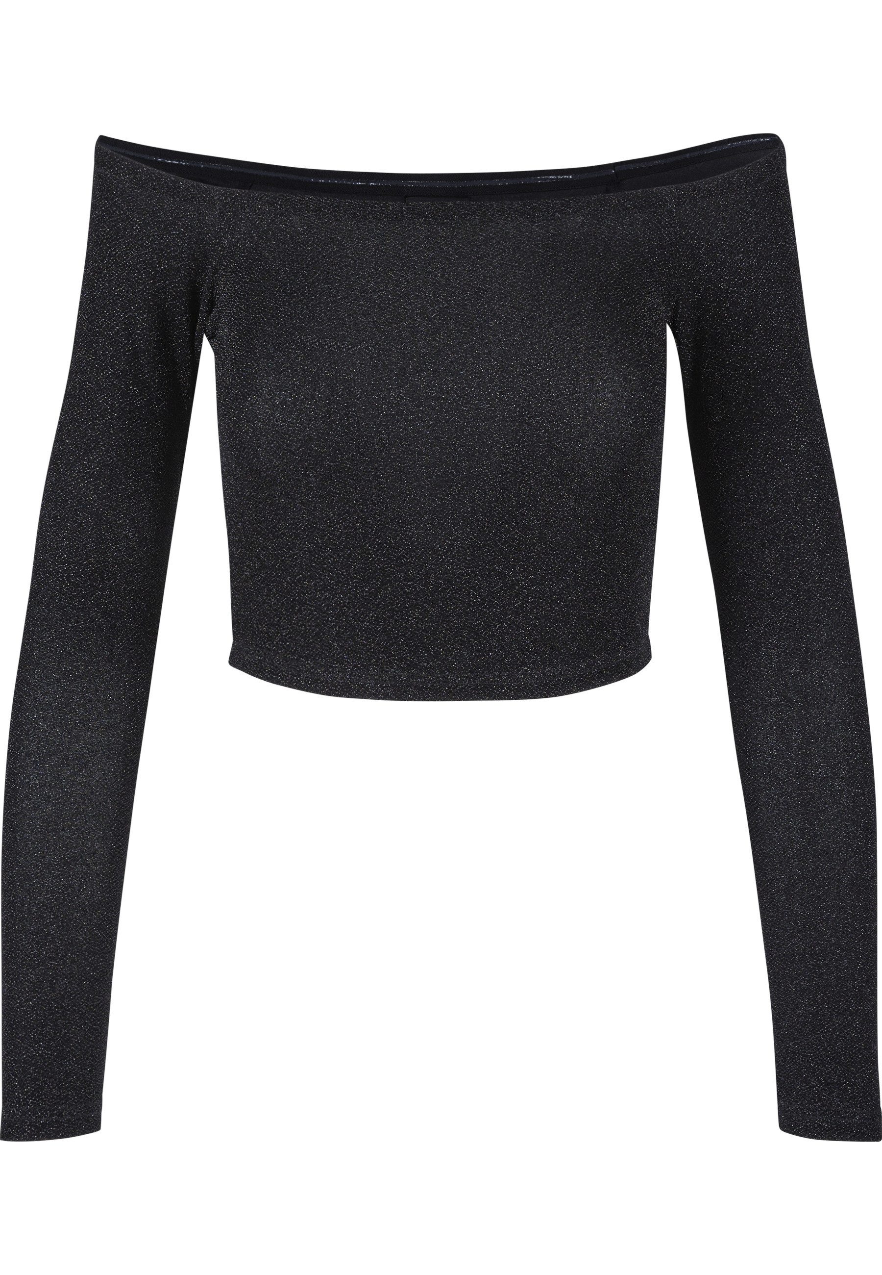 URBAN CLASSICS Longsleeve Urban Classics Damen Ladies Off Shoulder Glitter Longsleeve (1-tlg)