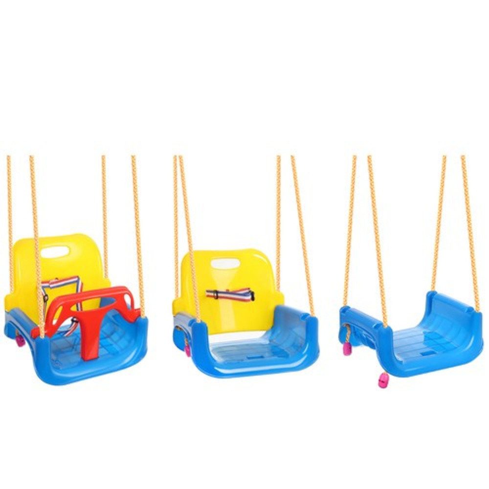 KRUZZEL Babyschaukelsitz Kinderschaukel 3 in 1 Gartenschaukel (Spar-Set, 1-tlg), für mittlere und größere Kinder bis 30 kg