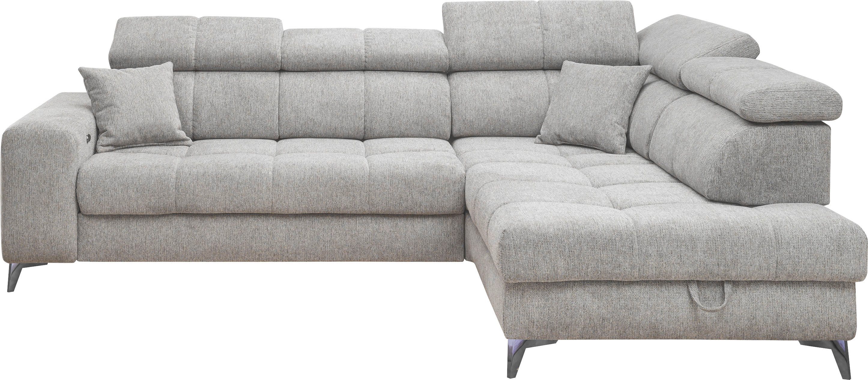 ED EXCITING DESIGN Ecksofa "Sydney L-Form", mit Bettfunktion, Bettkasten, K günstig online kaufen