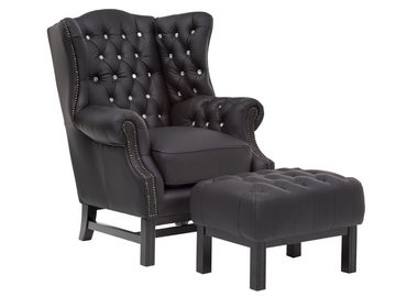 massivum Sitzhocker Hocker Chesterfield Kingsfield schwarz