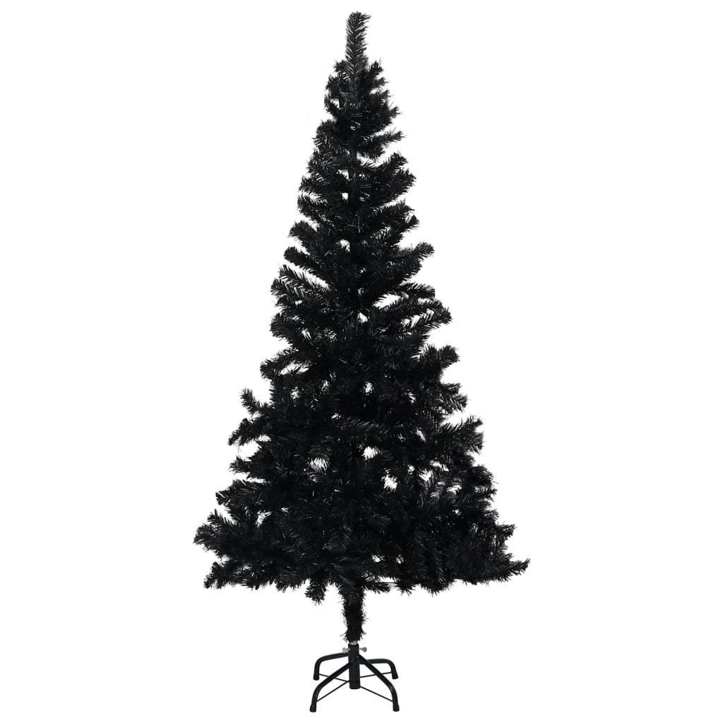 furnicato Künstlicher Weihnachtsbaum mit Ständer Schwarz 120 cm PVC