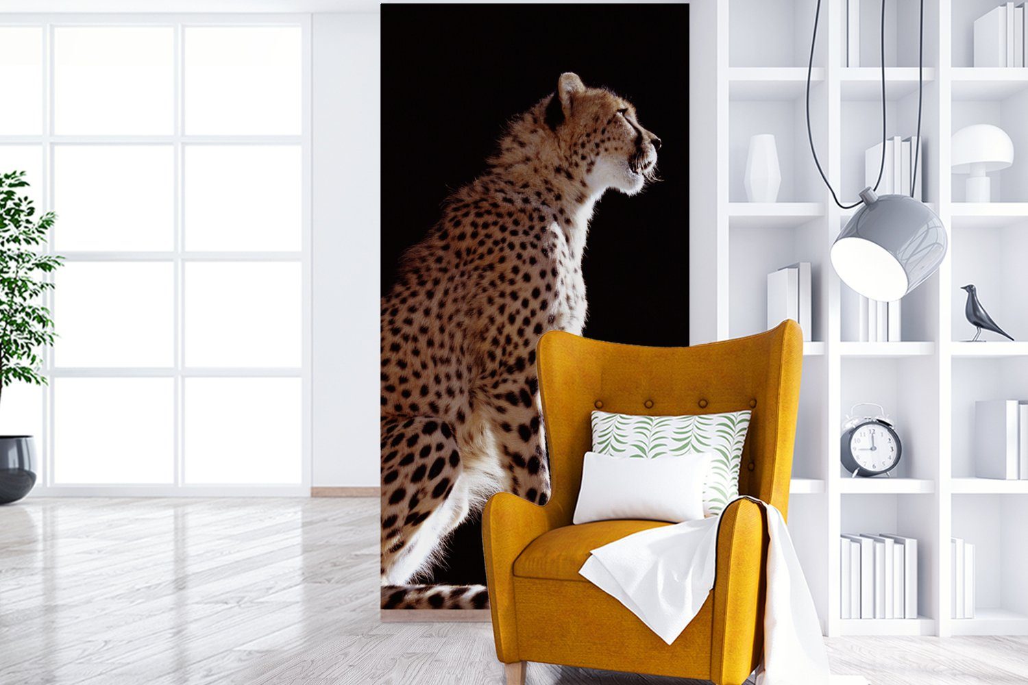 Wohnzimmer Gepard - Matt, Tiere für - Vliestapete Fototapete Licht, St), (2 Schlafzimmer bedruckt, Fototapete MuchoWow Küche,