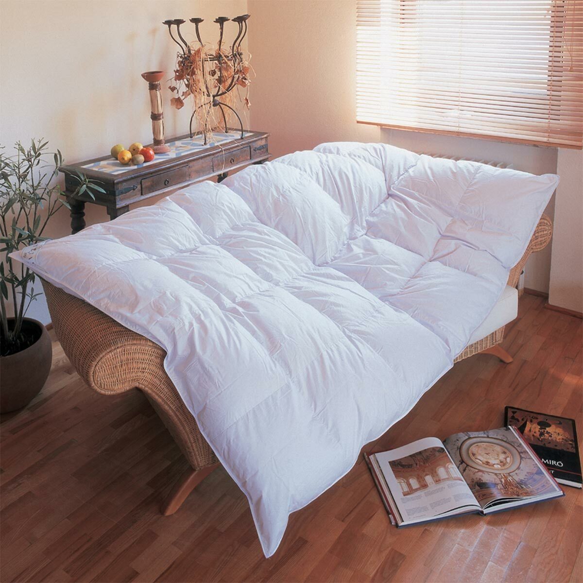 BETTWARENSHOP Daunenbettdecke Canada warm, Füllung: 100% Daunen, Bezug: 100% Baumwolle, bauschig weich und kuschlig warm