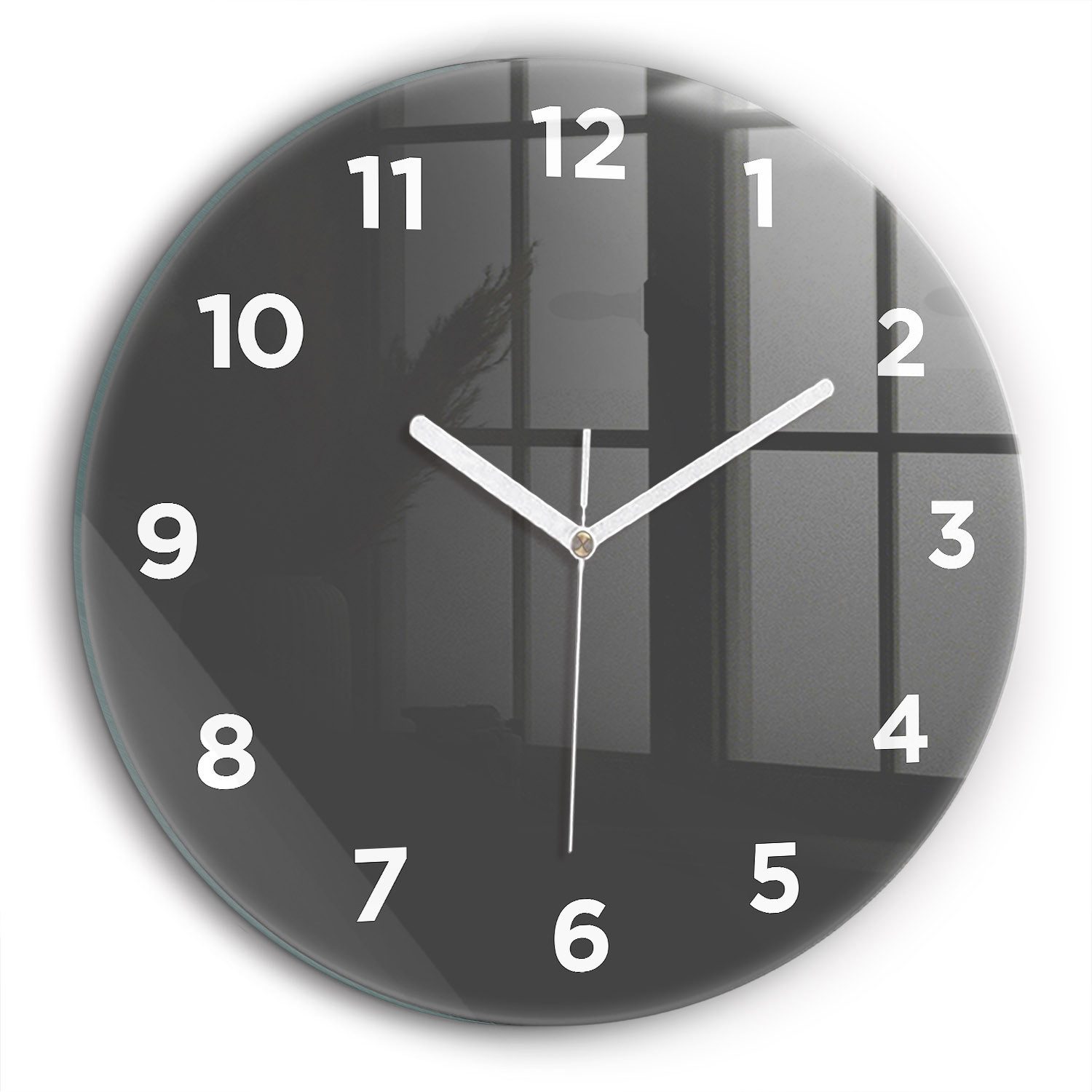 Tulup Wanduhr Modernistische Runde Glasuhr 60cm Uhr aus Gehärtetem Glas
