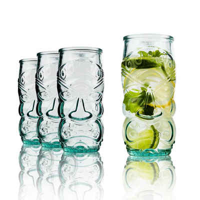 BigDean Longdrinkglas Trinkgläser im Tiki-Look Hawaii-Design, Glas