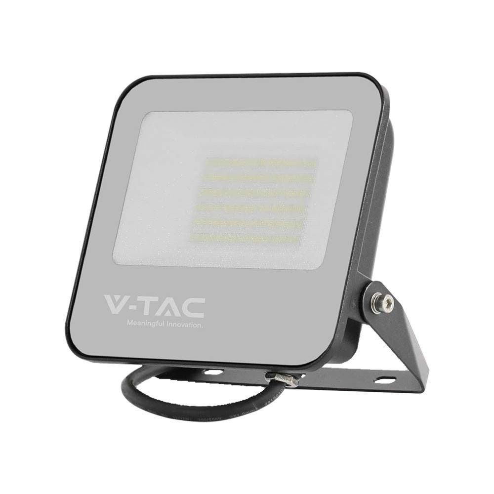 V-TAC LED Flutlichtstrahler, LED-Leuchtmittel fest verbaut, Tageslichtweiß, LED Flutlichtstrahler Aluminium Schwarz IP65 Tageslichtweiß