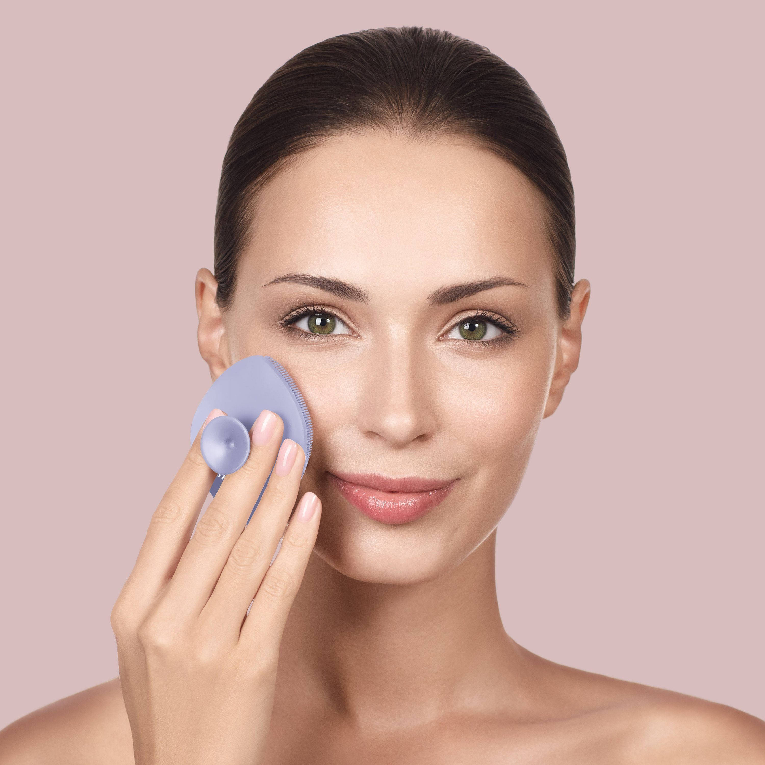 GESKE German in Brush der Packung, Elektrische Facial APP Mit App 1, GESKE personalisierte 4 erhältst deine Du Gesichtsreinigungsbürste Beauty Purple 1-tlg., kostenloser Tech Hautpflegeroutine. inkl. (SmartAppGuided SmartAppGuided™ Device)