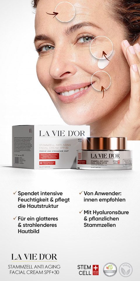 La Vie D'Or Gesichtsserum LaVieDor Anti-Aging Stammzell Gesichtscreme mit Hyaluronsäure, 1-tlg.