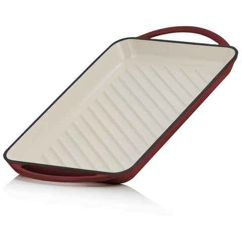 Mahlzeit Grillrost Gusseisen, 39,5 x 22 x 3,5 cm, Dark Cherry, Emailliert, gerippt