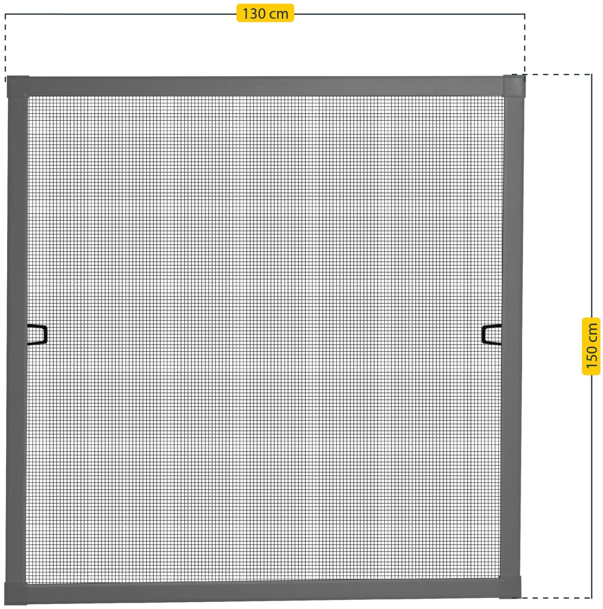 SCHELLENBERG Insektenschutz-Fensterrahmen Fliegengitter Fenster 130 x anthrazit, Plus, cm, aus Aluminium, 150 70033