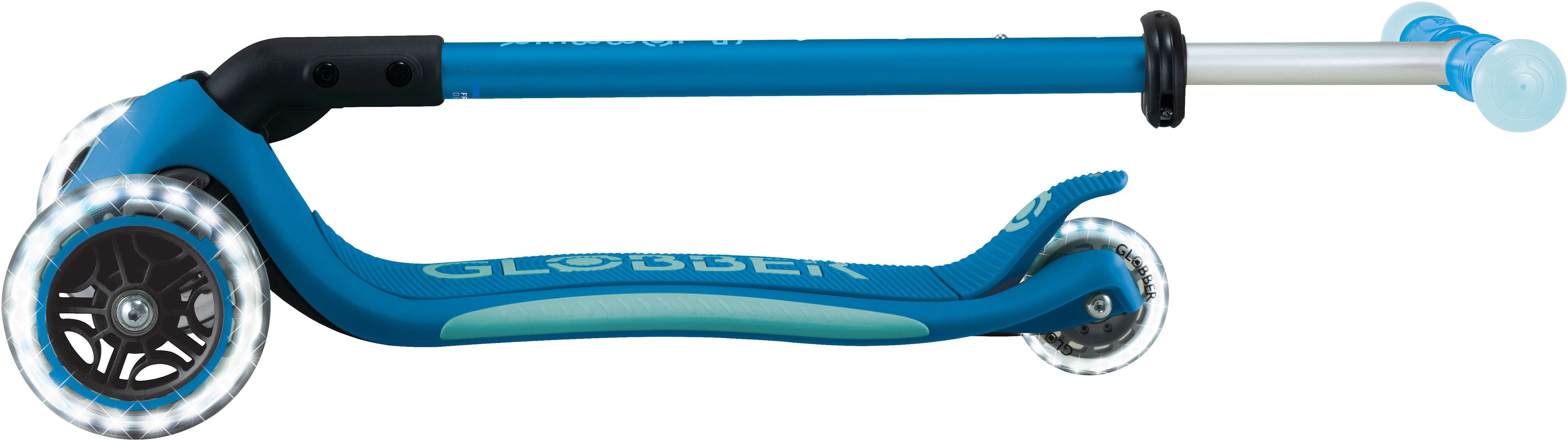 Globber Tretroller ELITE GLOW LIGHTS, mit Leuchtrollen und Glow-Effekt