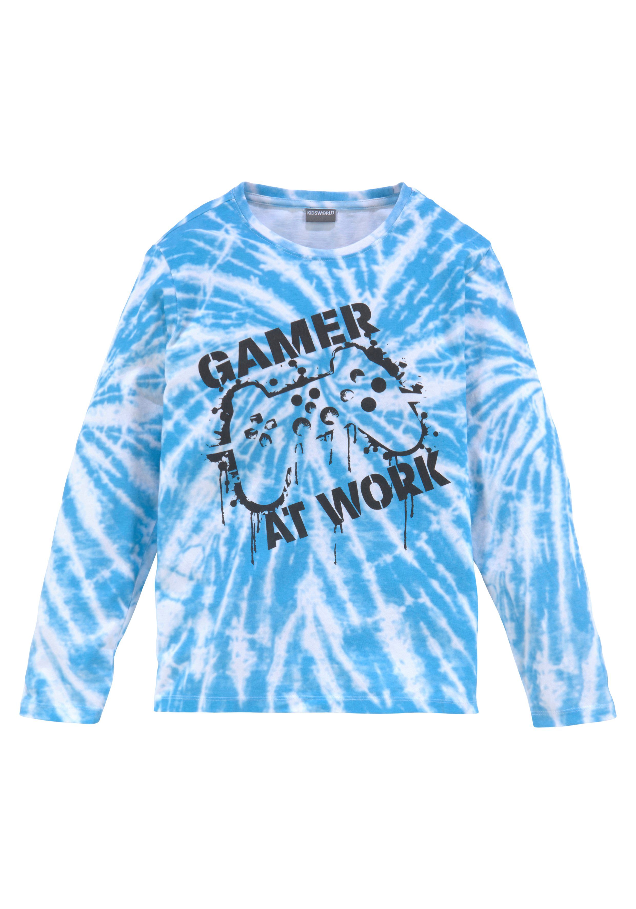 WORK, Langarmshirt GAMER Spruch KIDSWORLD AT