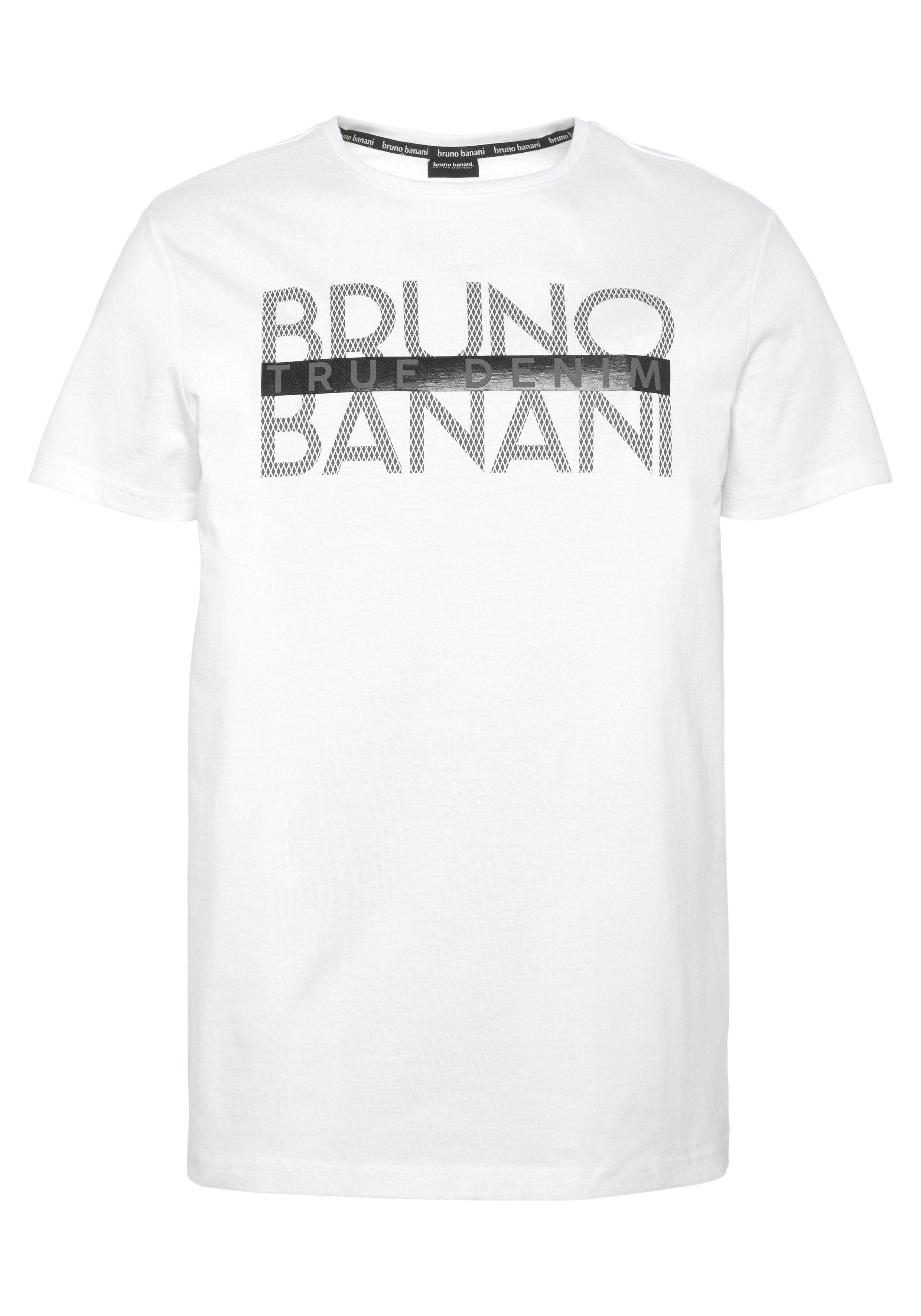 Bruno Banani mit Print weiß glänzendem T-Shirt