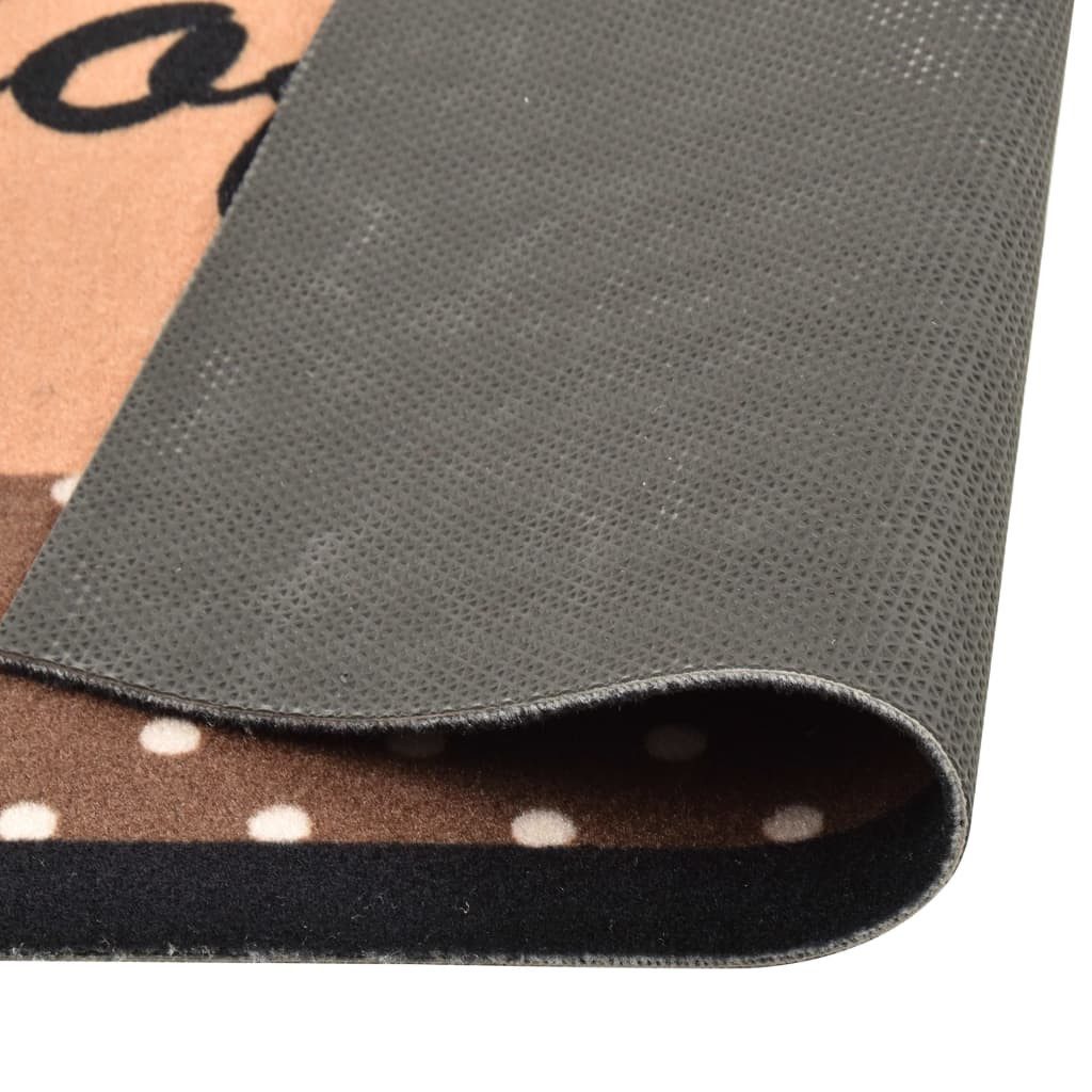 furnicato Teppich Trendige Bodenmatte 180 x 60 cm in Kaffee-Aufdruck Braun, 60 x 180 cm, Maschinenwaschbarer Teppichläufer mit rutschfester Latexbasis – Bild 3 von 5