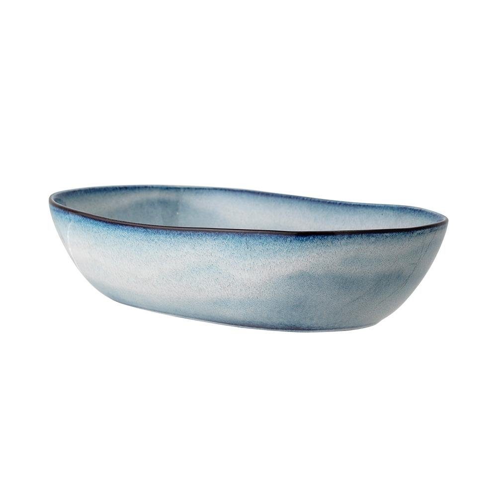 blau Servierschüssel Bloomingville Servierschale Keramik 32x20cm dänisches ovale Sandrine, Design