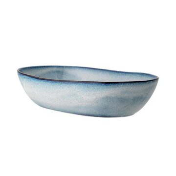 Bloomingville Servierschale Sandrine, blau 32x20cm Keramik ovale Servierschüssel dänisches Design