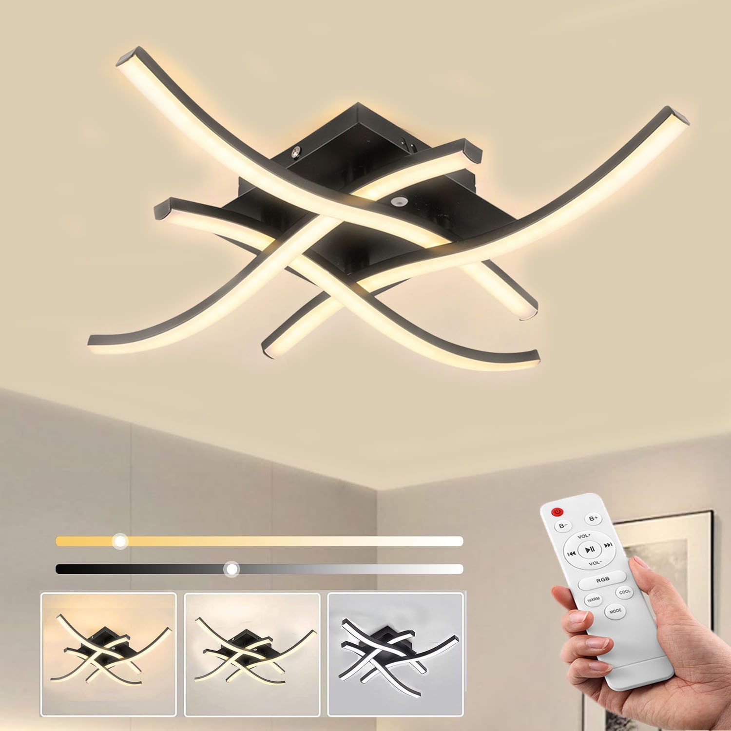 oyajia LED Deckenleuchte 48W Moderne Deckenleuchte, günstig online kaufen