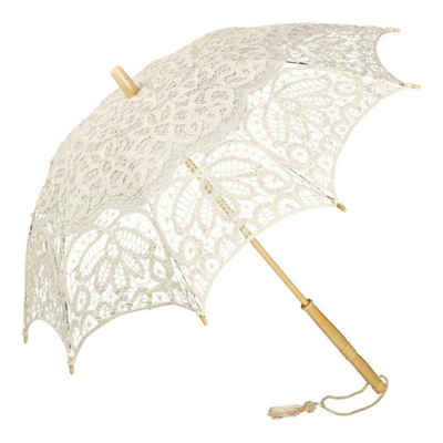 von Lilienfeld Stockregenschirm Hochzeitsschirm Brautschirm Vivienne Spitze Deko Sonnenschirm, Spitzenschirm