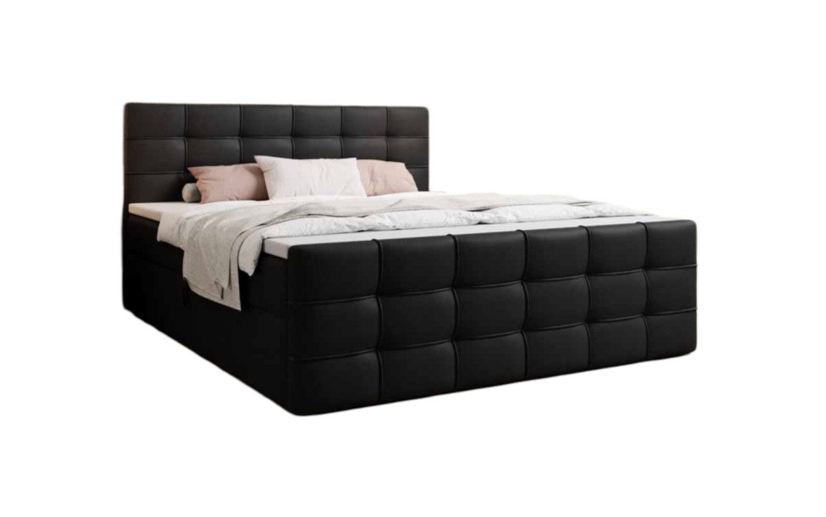 Luxusbetten24 Boxspringbett Luxor in Kunstleder, mit Stauraum