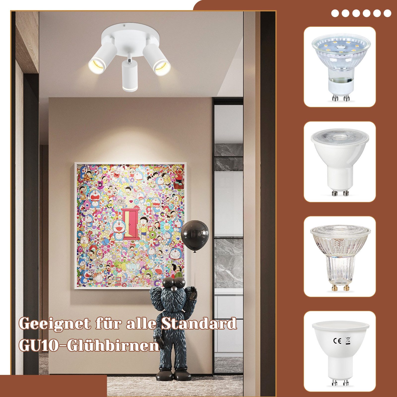 Nettlife Deckenstrahler Schwarz Schwenkbar Modern Wandstrahler günstig online kaufen