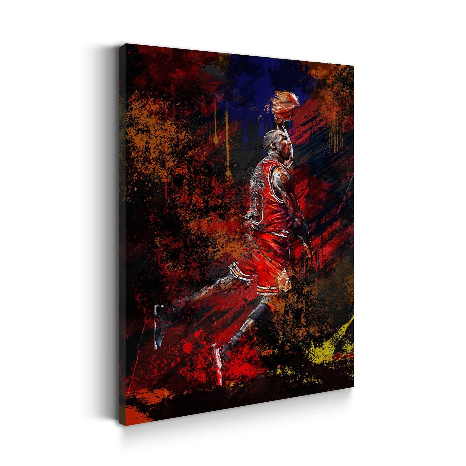 Artedinoi Leinwandbild Basketballspieler Jordan Dunking Wandbild Leinwandbild Kunstdruck XL W