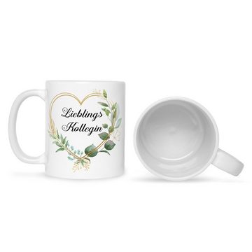 GRAVURZEILE Tasse mit Spruch - Lieblingskollegin, Keramik, Farbe: Weiß