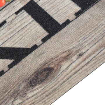 Fußmatte Küchenteppich Waschbar Cooking Grau 45x150 cm Samt, vidaXL, Rechteckig, Höhe: 0.5 mm