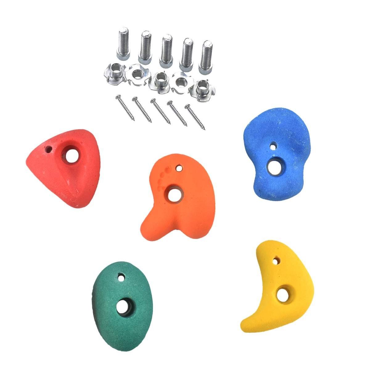 JustFun Klettergriff 5 Stk. Set Bouldergriffe Klettersteine für Kletterwand, Klettersteine, Bouldergriffe, inkl. Befestigung, Размер S