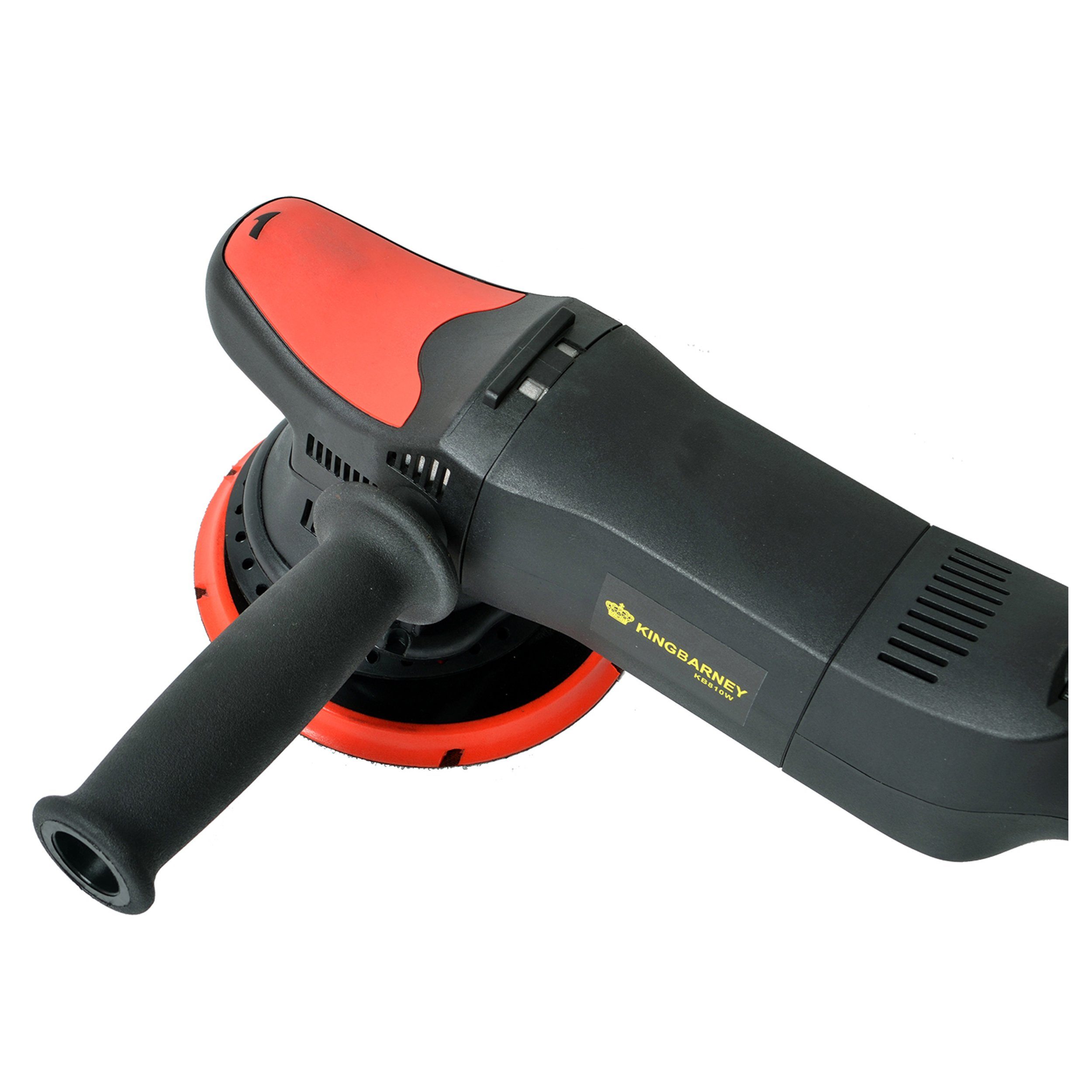 Duke-Handel Eccentric Polishing Machine, Rotary Polisher, Car Polisher, 810 Watt, 21 mm Stroke (XL), 1650 min. RPM, 4800 max. RPM, Ø 150.00 mm, (Set, 29 pcs., incl. extensive polishing and sanding accessories), without battery and charger, polisher for right- and left-handed users