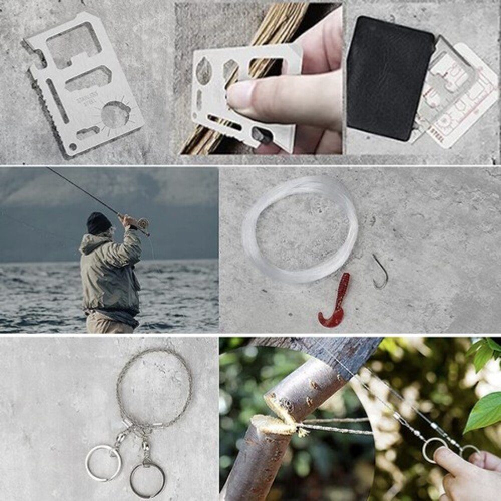 ISO TRADE Survival Knife Überlebensset 32 in 1 Outdoor Kit, (Spar-Set, 32 St., Überlebensset), perfekt für verschiedene Arten von Expeditionen: