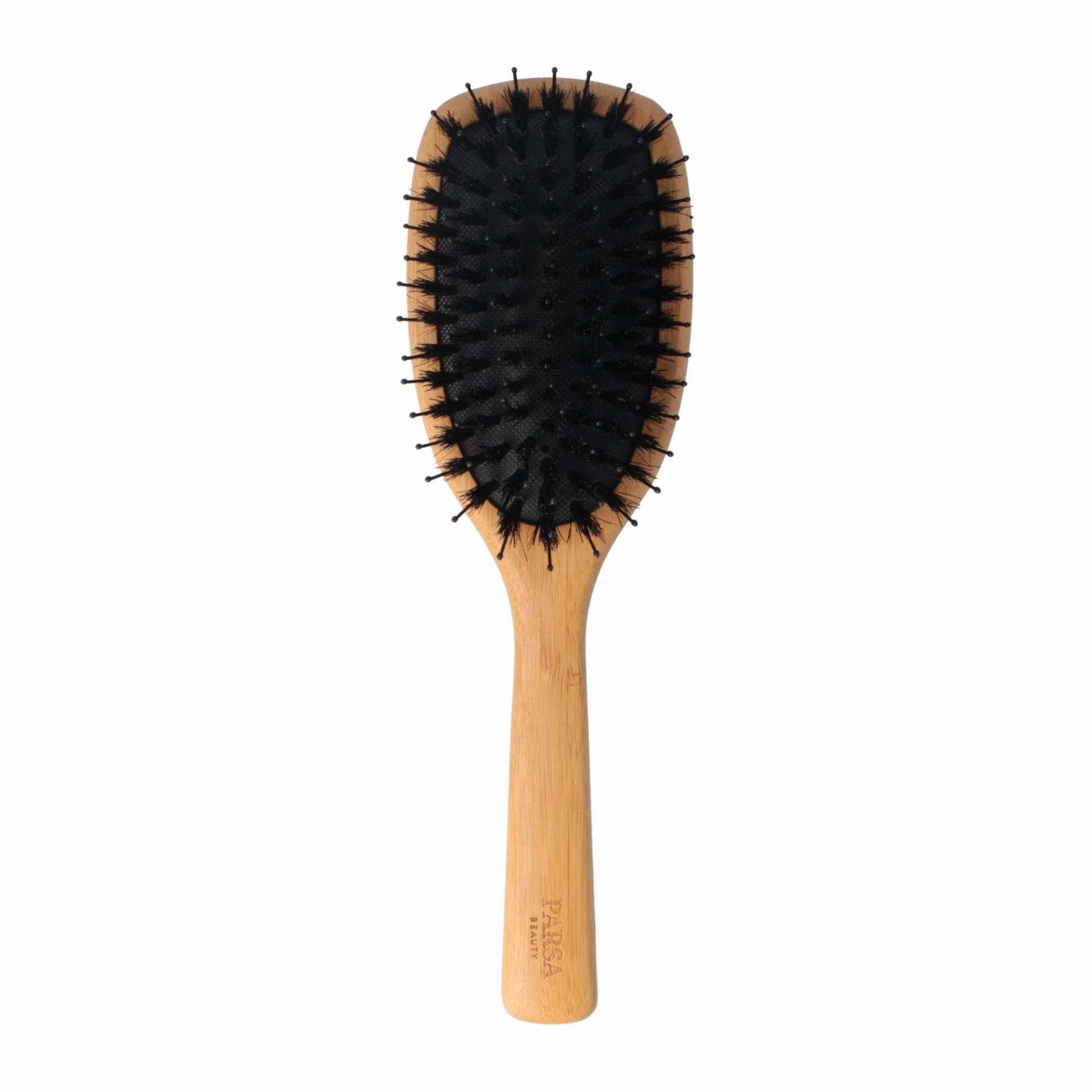 PARSA Beauty Haarbürste Eco Paddle-Bürste, FSC-Bambus & Naturborsten mit Aloe Vera