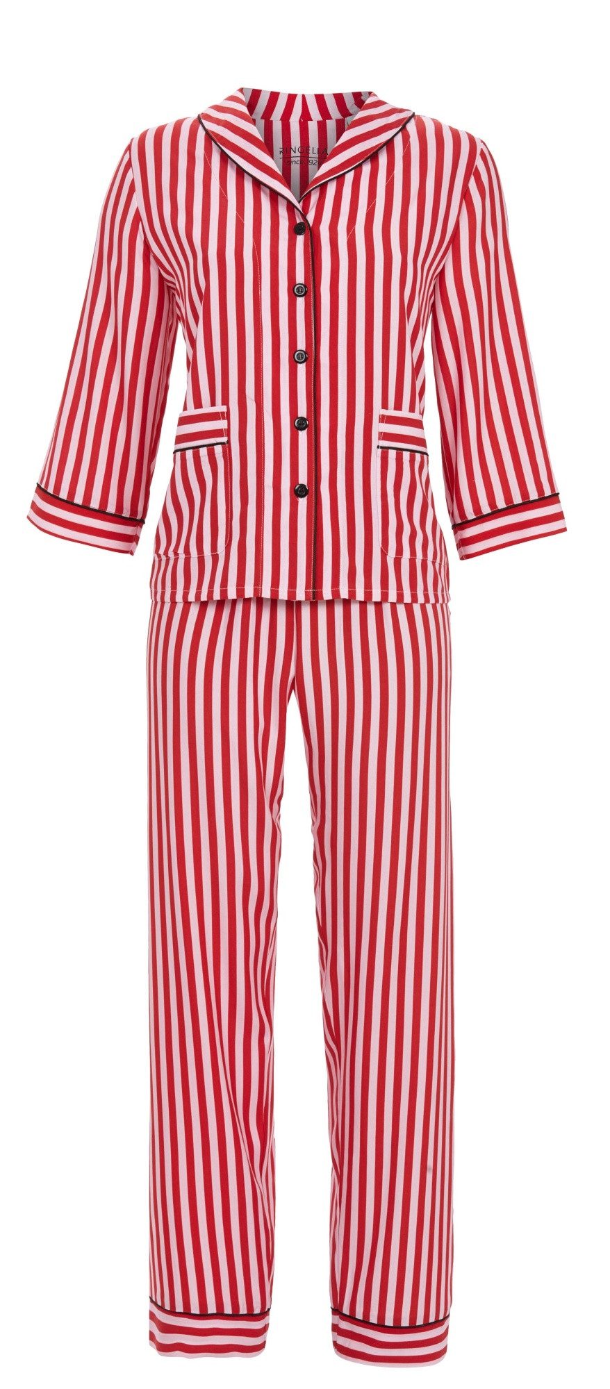 Ringella Pyjama aus feiner Webware mit 3/4 Arm und langer Hose (2 tlg)