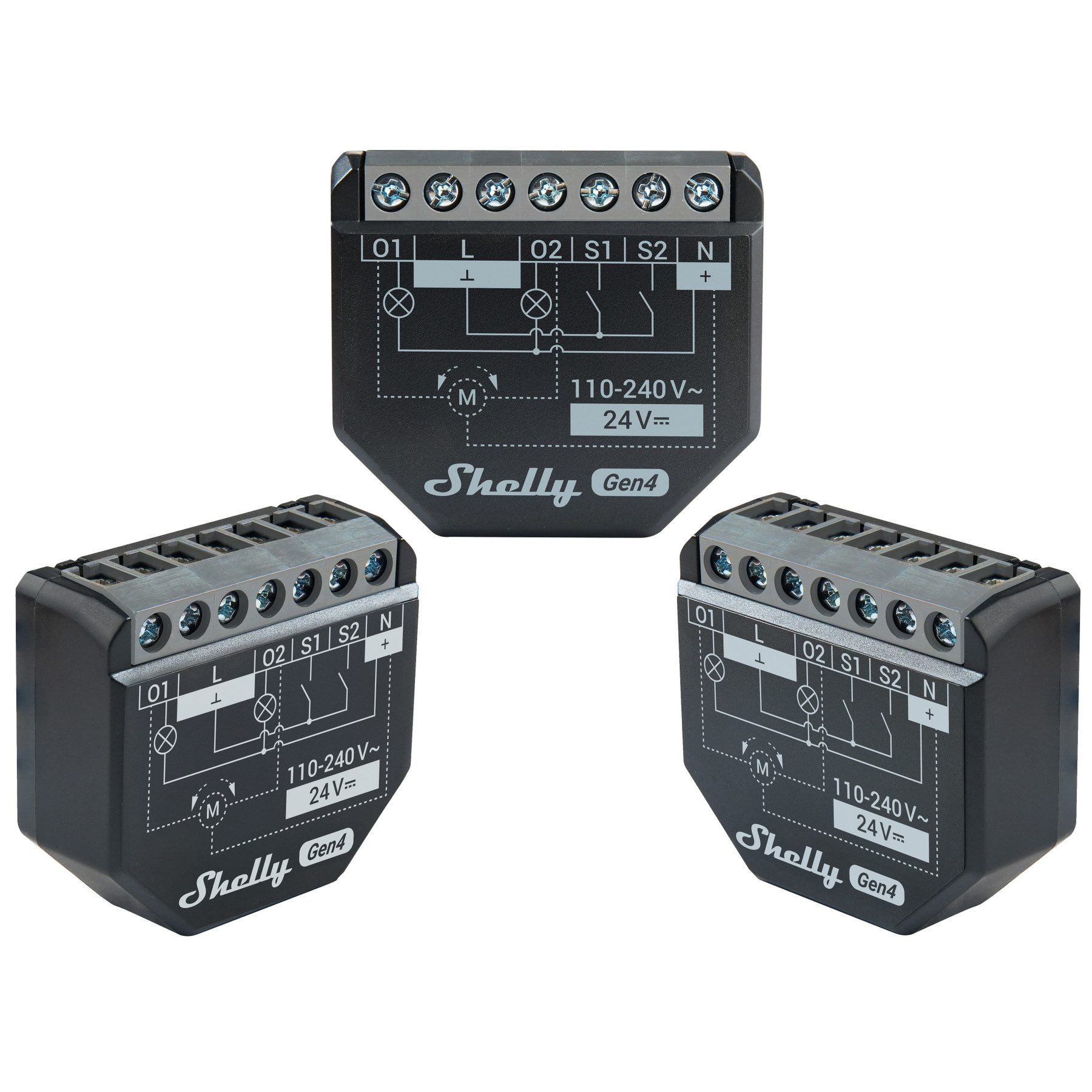 Shelly Rollladen-Funksteuerung SHELLY WLAN-Schaltaktor 2PM Gen4, 2 Kanal, WLAN, Matter, Bluetooth, 3