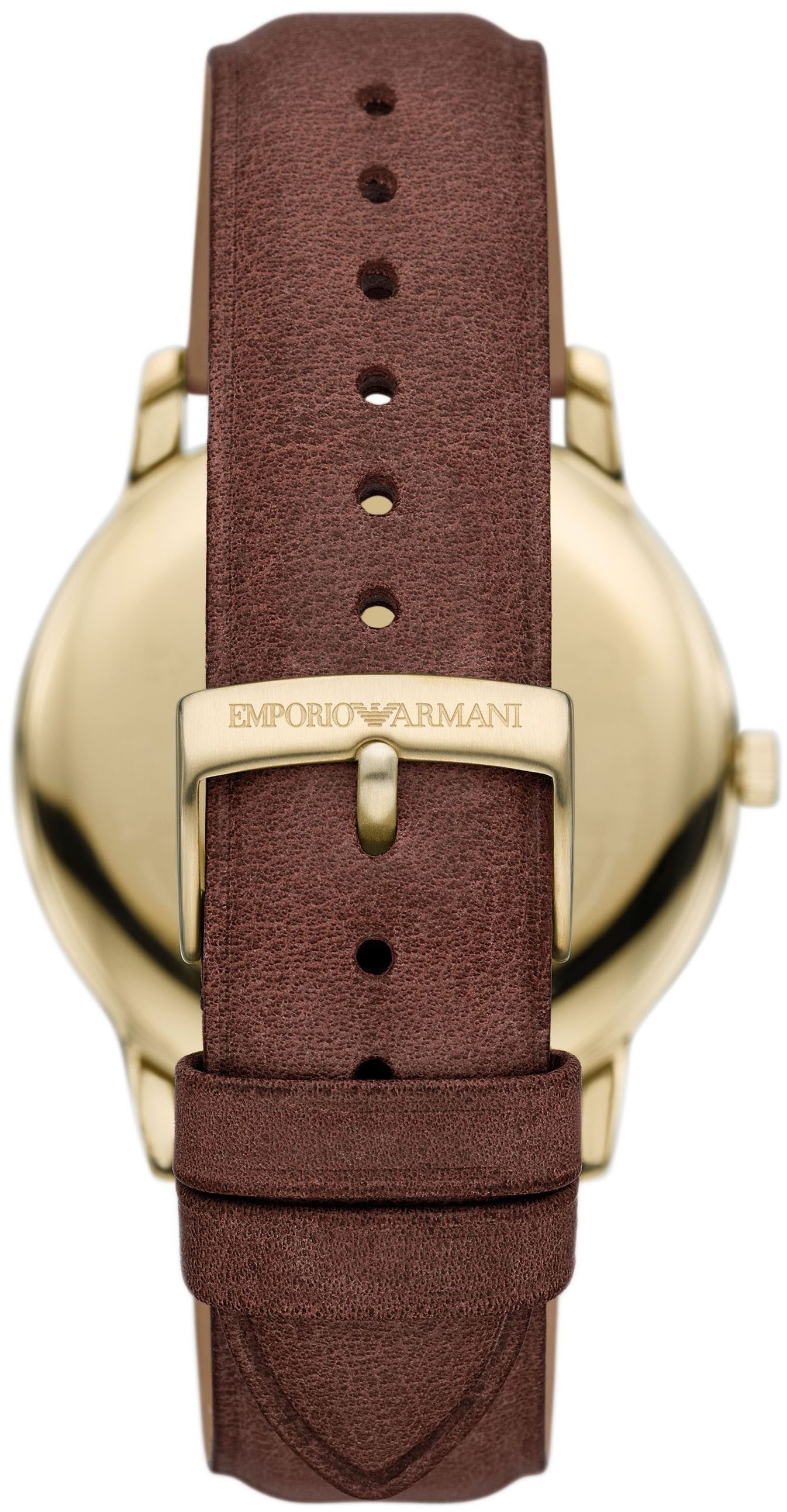 Emporio Armani Quarzuhr AR11610, Armbanduhr, Herrenuhr, Datum, analog, Lederarmband