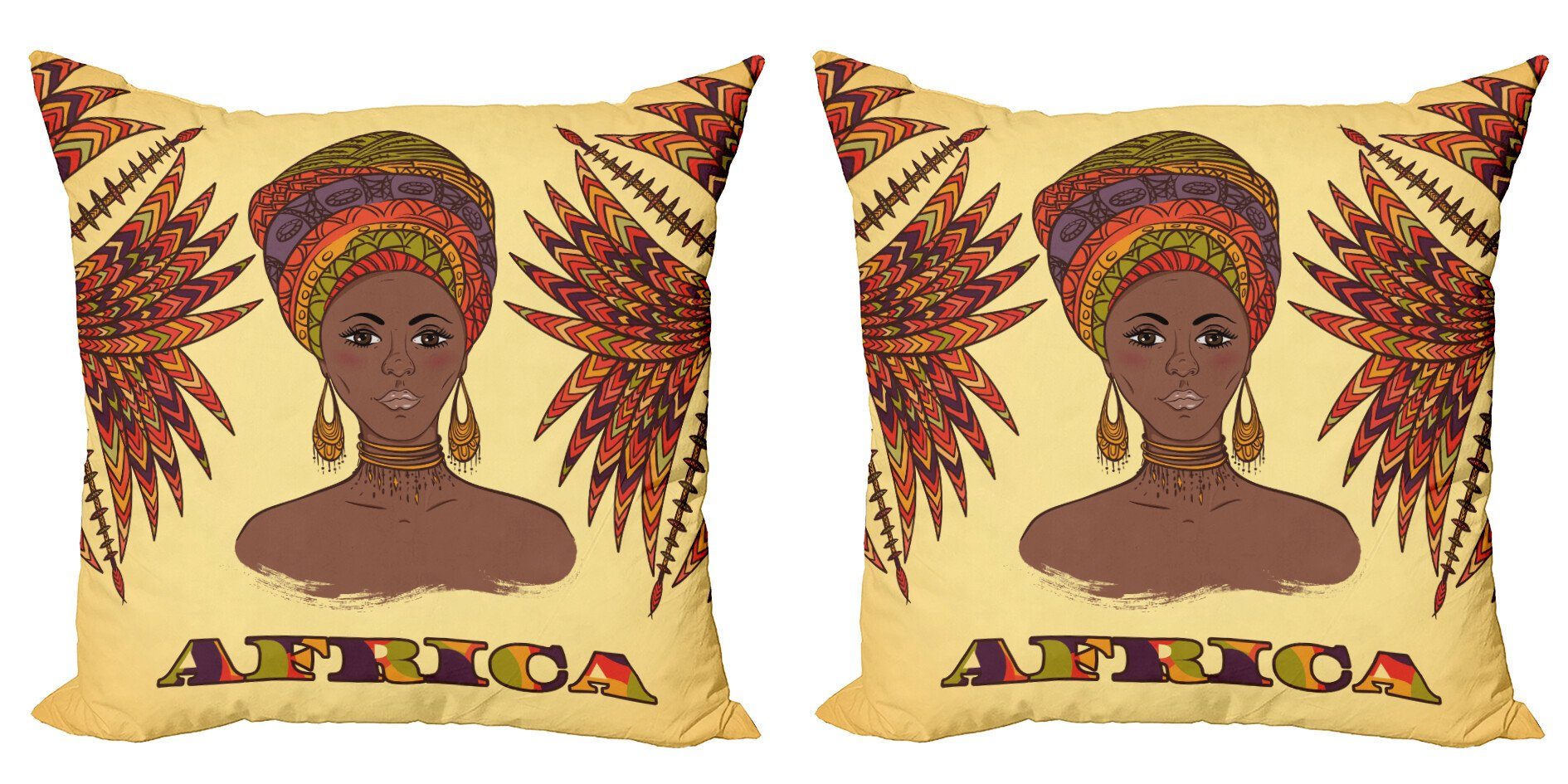 Kissenbezüge Modern Abakuhaus Afrika Accent Palms Stück), Digitaldruck, Turbane Kultur (2 Doppelseitiger