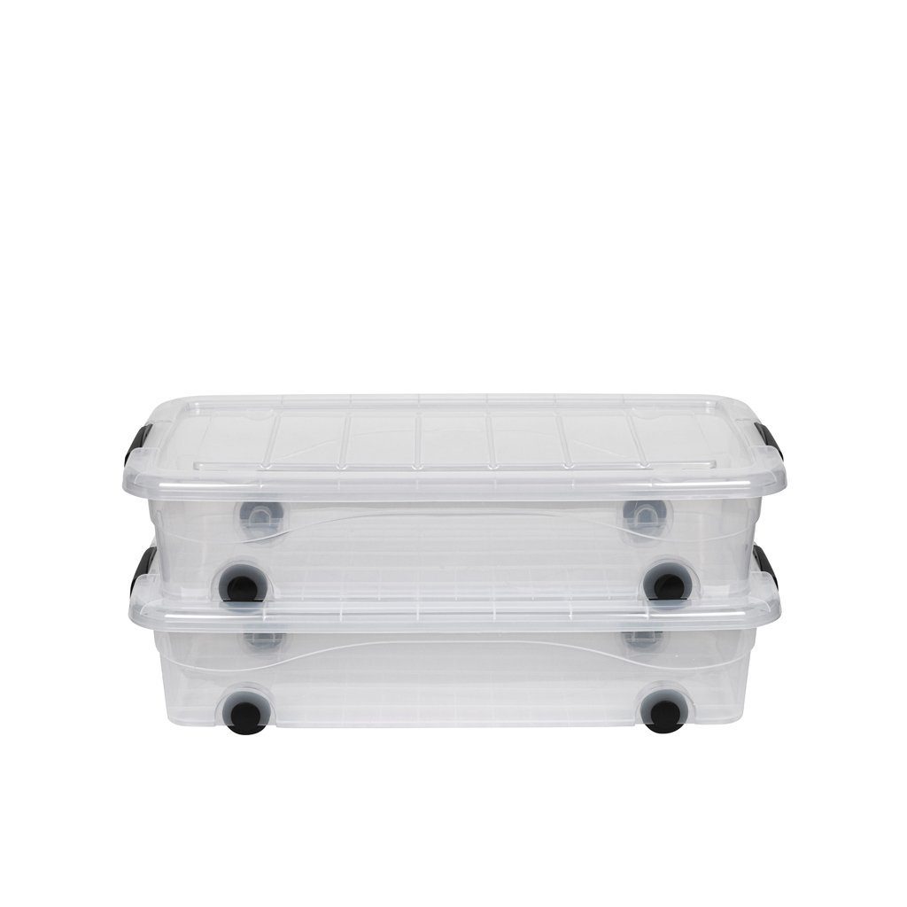 2 Transparente Aufbewahrungsboxen Mit Deckel – 22 Liter & 50 Liter, Stapelbar