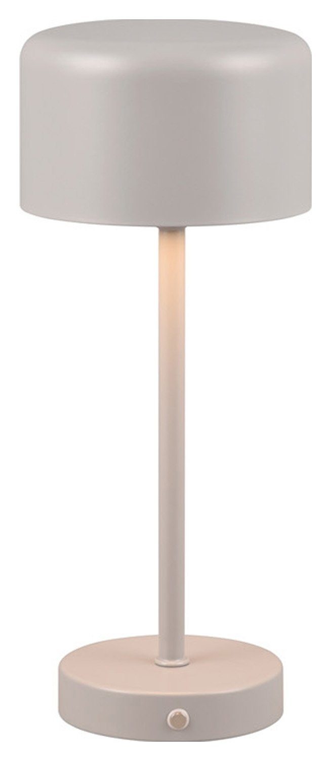 Reality Leuchten LED Tischleuchte JEFF, 4-stufiger Touchsensor USB-Port, Dimmfunktion, Warmweiß, 30 1-flammig, H cm, Akkubetrieben, Grau, fest integriert, LED Kunststoff