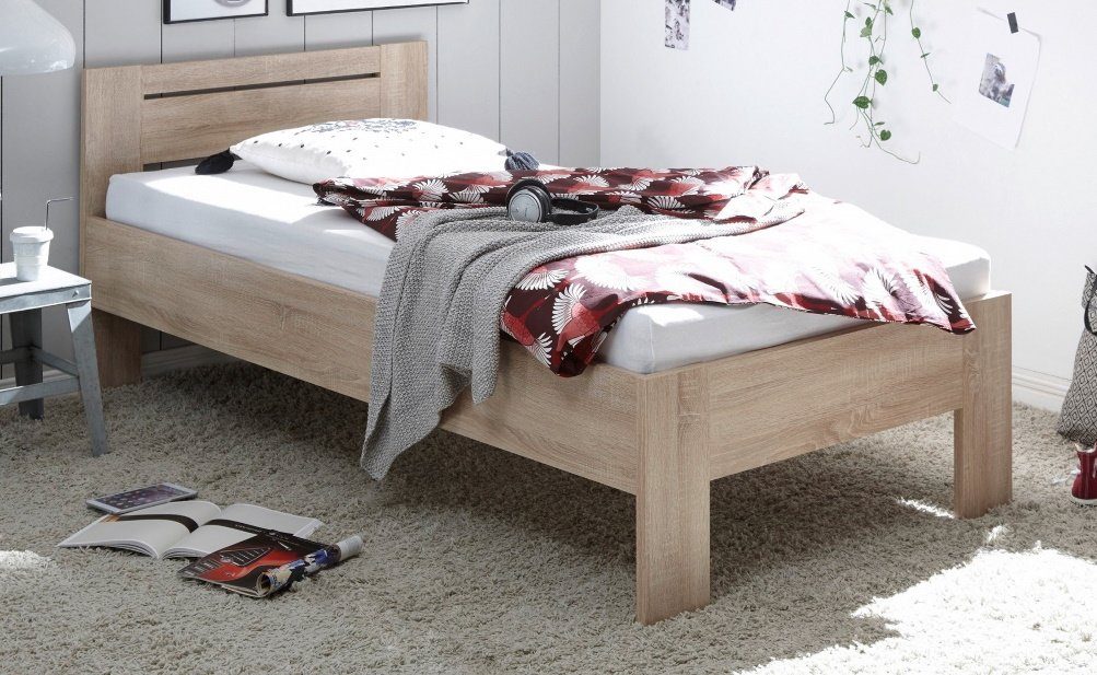 bv-vertrieb Einzelbett Eiche 90x200 - Einzelbett Sonoma Bett (4246)