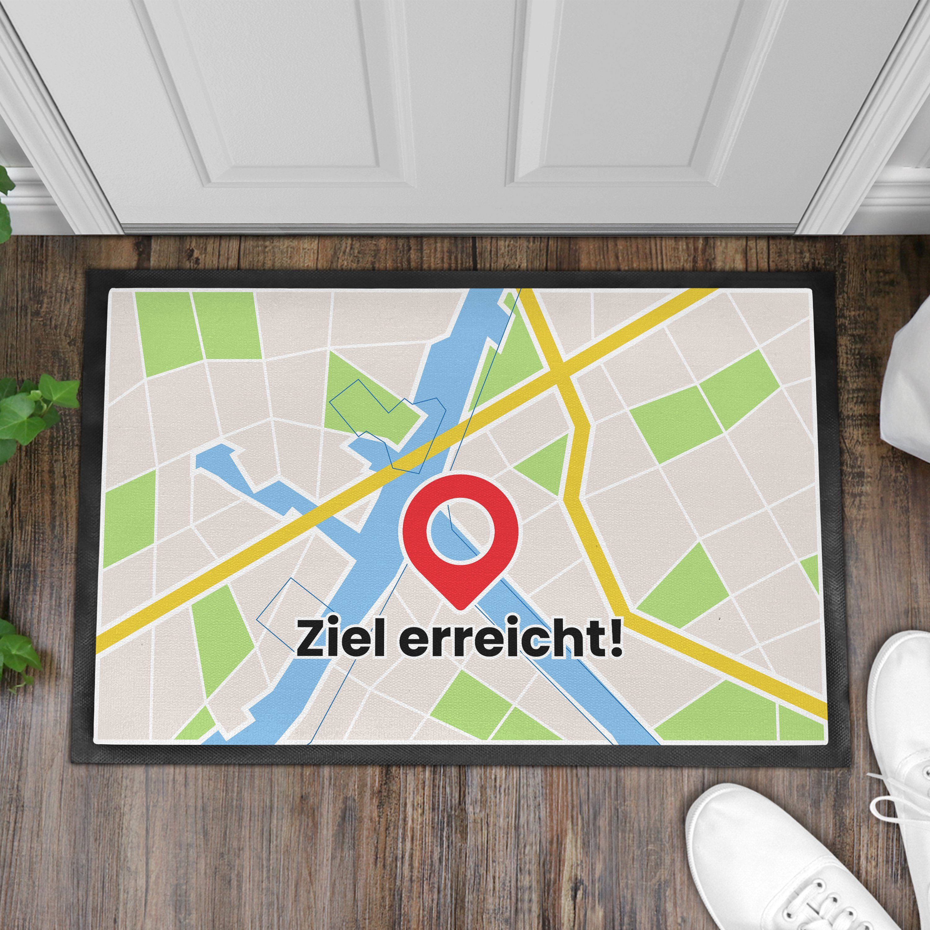 Fußmatte Ziel Erreicht Trendation Fußmatte Außen Geschenk Lustig 60x40 und Inne, Stadtkarte