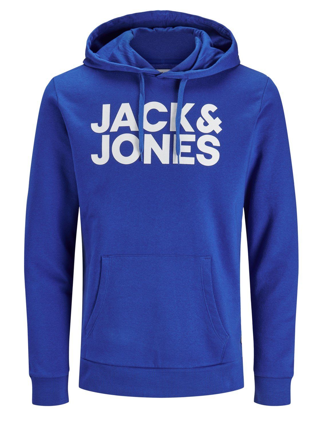 Jack & Jones Kapuzenpullover Herren Hoodie JJECORP Regular Fit Logoprint Sweatshirt mit Kängurutasche