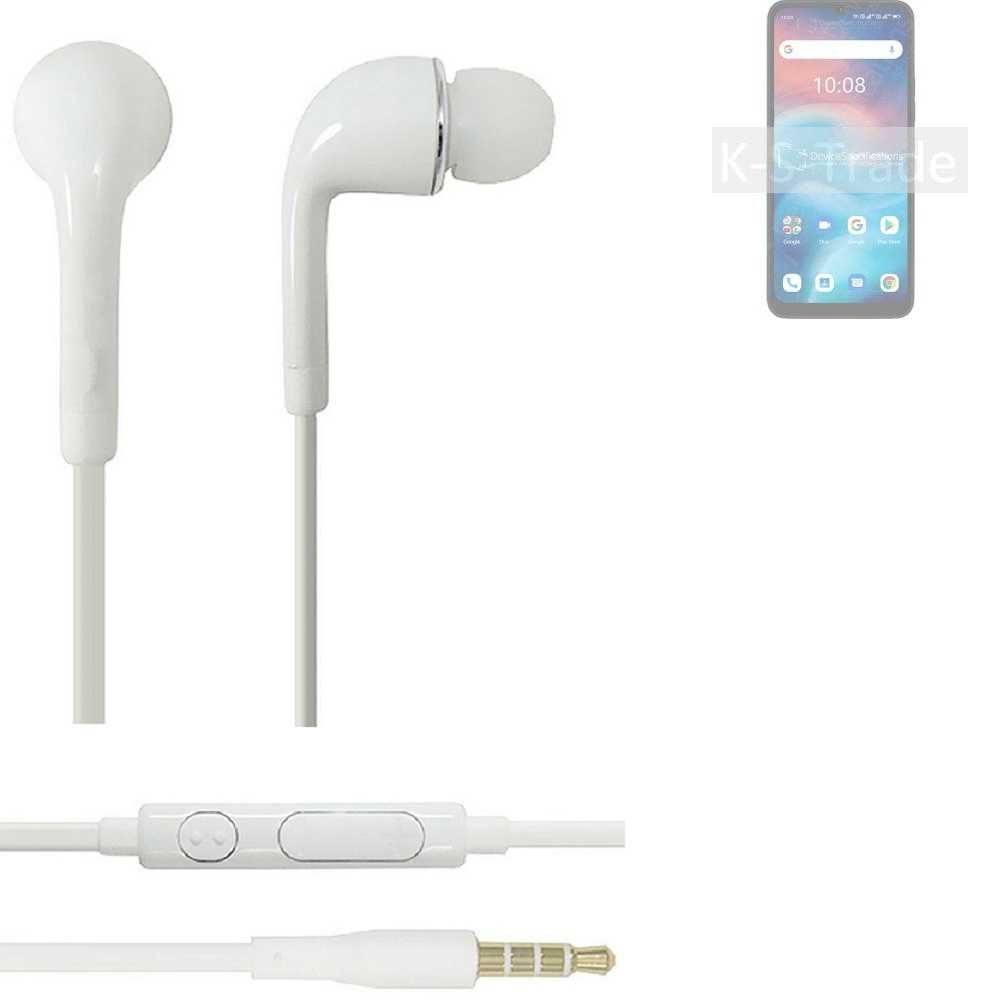 K-S-Trade für UMIDIGI C1 In-Ear-Kopfhörer mit 3,5mm) Headset u (Kopfhörer Lautstärkeregler Mikrofon weiß