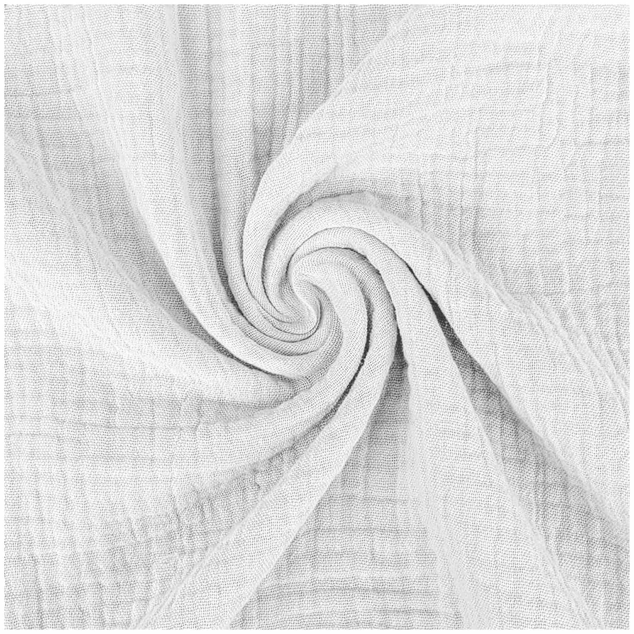 maDDma Stoff Musselin Stoff XXL 1/2 Meterware 280 cm breit Double Gauze Baumwolle, weiß