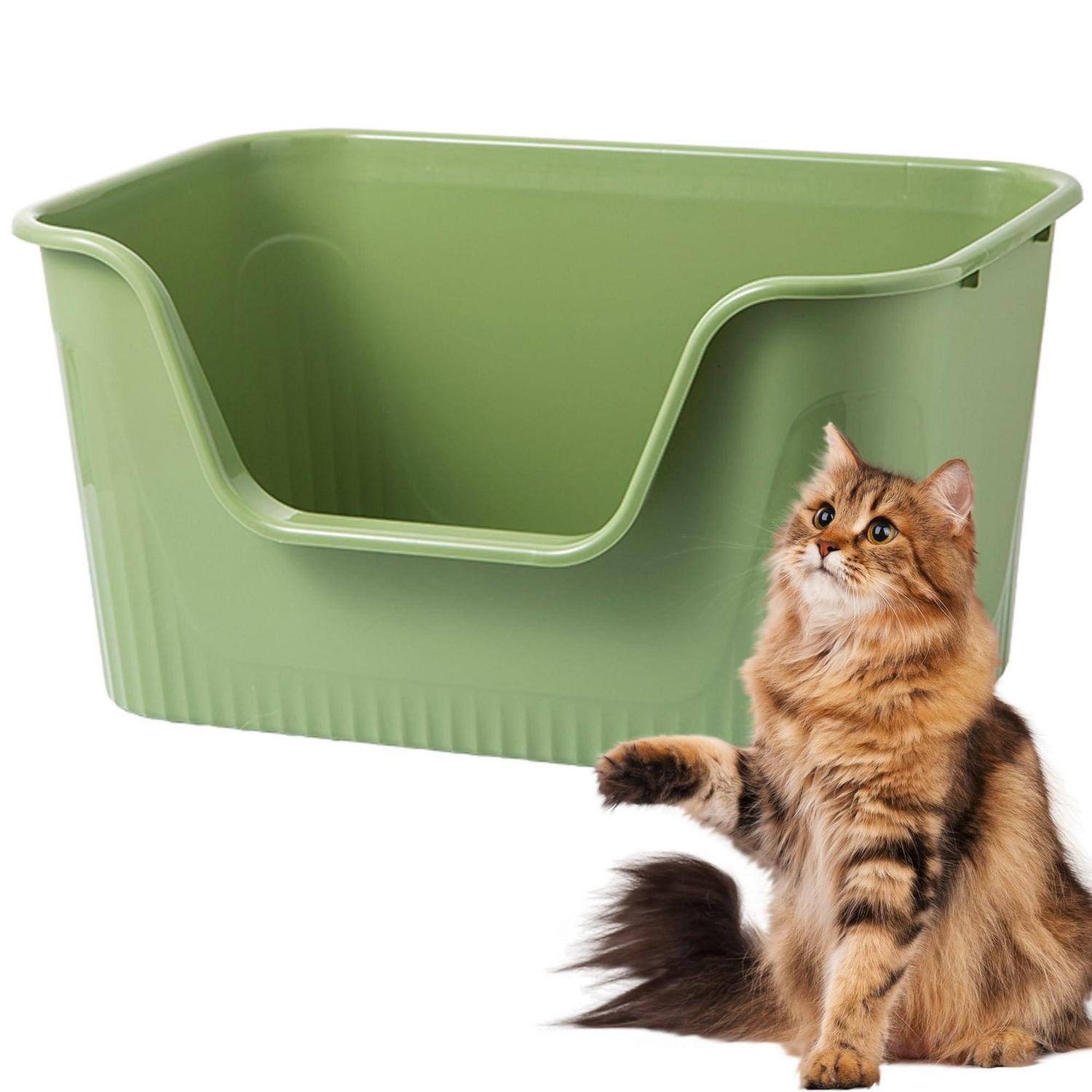 LuxusKollektion Katzentoilette Offene Katzentoilette Gross Hoher Rand Gruen