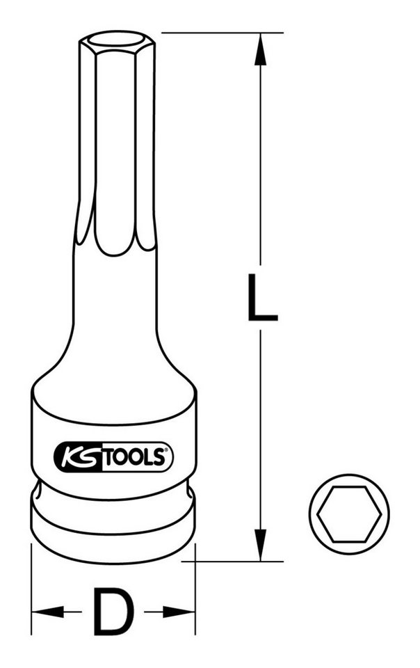 Thumbnail - KS Tools Torx-Bit, 1/2" KraftStecknuss, lang, T80