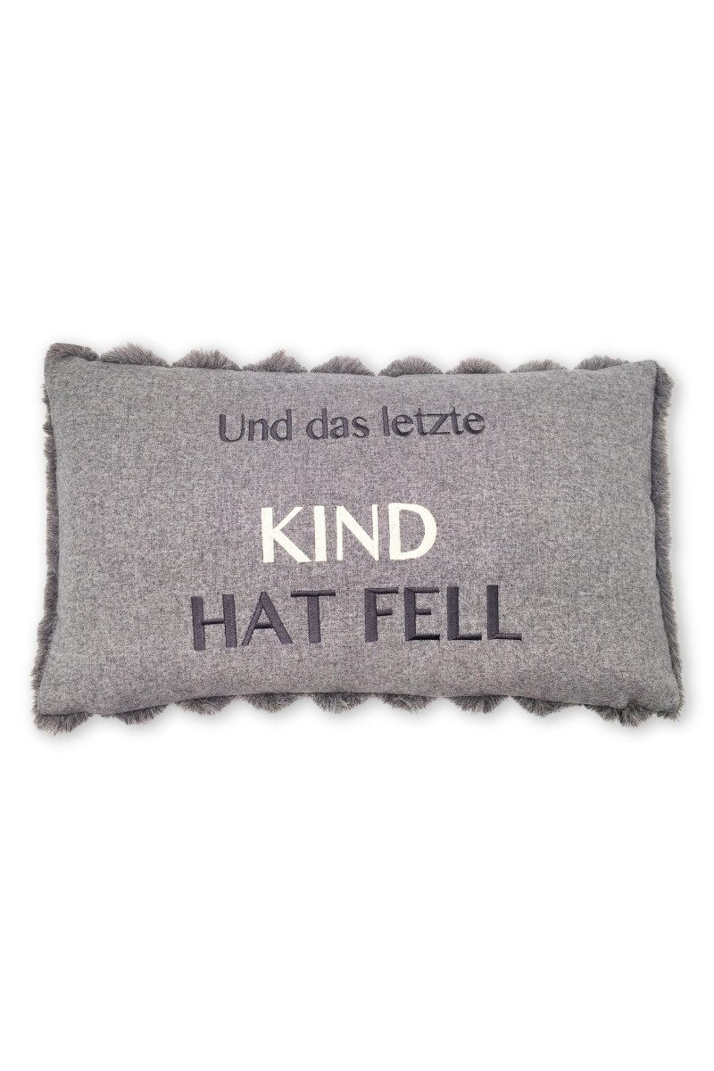 Steen Design Hundeleinen-Führungsstange Kissenhülle - DAS LETZTE KIND HAT FELL - grau