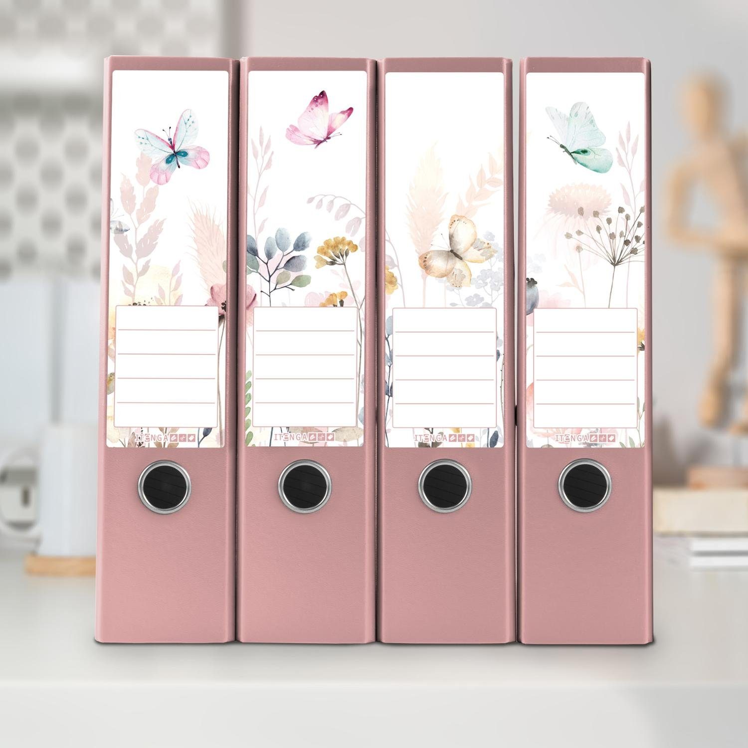 itenga Etiketten itenga 12er Set Ordneretiketten als Panorama Motiv Schmetterling - bre