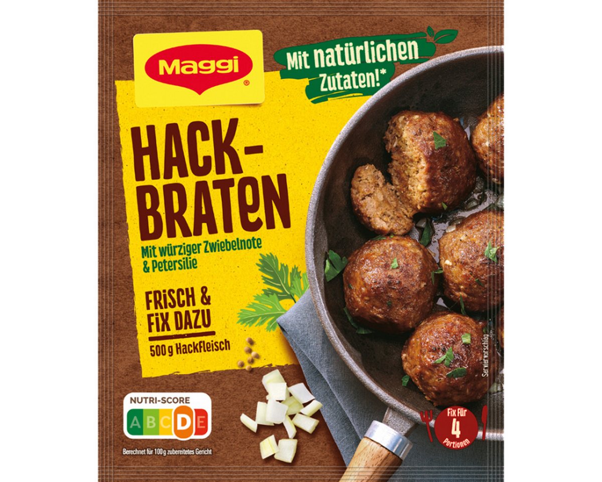 MAGGI Saucen, Maggi Fix für Hackbraten mit würziger Zwiebelnote und Petersilie 70g